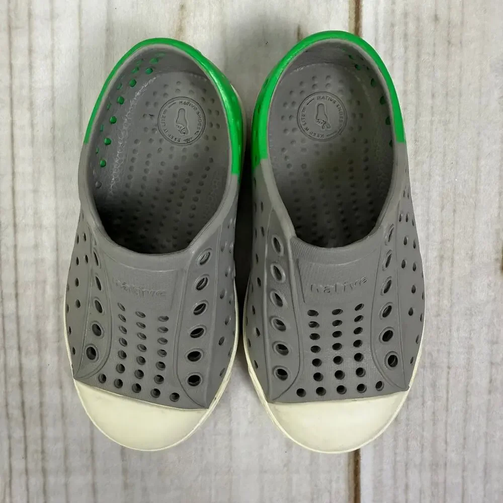 Native Shoes Jefferson Child Size C7 Grey Green Slip On Water Shoes Toddler Kids